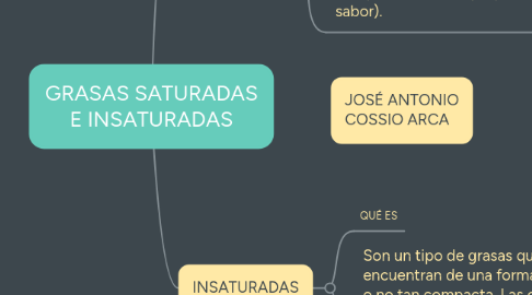 Mind Map: GRASAS SATURADAS E INSATURADAS