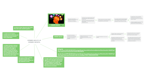 Mind Map: CEREBRO ADULTO VS CEREBRO INFANTIL