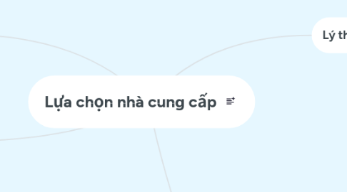 Mind Map: Lựa chọn nhà cung cấp