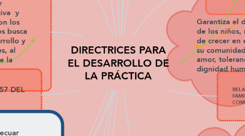 Mind Map: DIRECTRICES PARA EL DESARROLLO DE LA PRÁCTICA