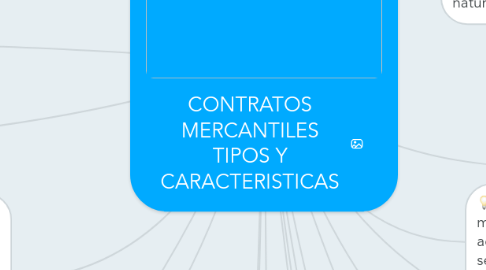 Mind Map: CONTRATOS MERCANTILES TIPOS Y CARACTERISTICAS