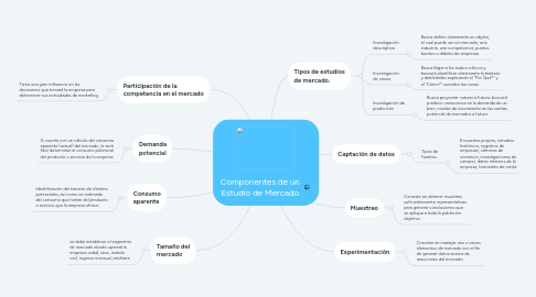 Mind Map: Componentes de un Estudio de Mercado