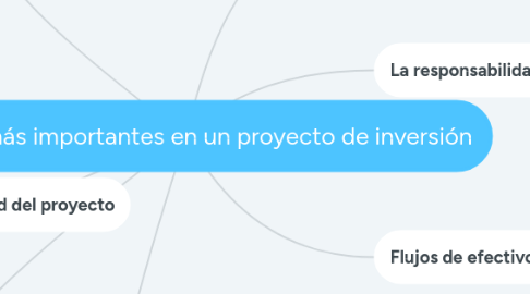 Mind Map: Puntos más importantes en un proyecto de inversión