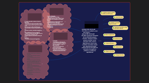 Mind Map: HIGIENE PRE-ESCOLAR          (Se refiere al cuidado y aseo del cuerpo.)                       SALUD PRE-ESCOLAR            (Se debe incorporar alimentos de los diferentes grupos: cereales, verduras y frutas, grasas y aceites, carne, pescado, leche, huevos, leguminosas y otros, para constituir una dieta variada que, además de energía, proporcione los tres tipos de nutrientes (energéticos, plásticos y sustancias reguladoras)