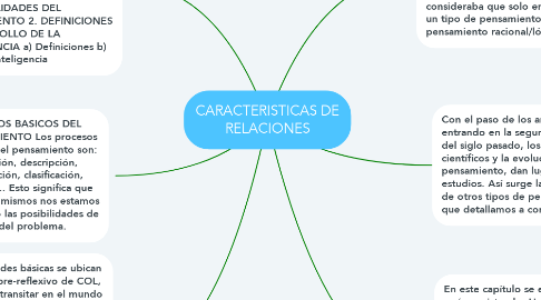 Mind Map: CARACTERISTICAS DE RELACIONES