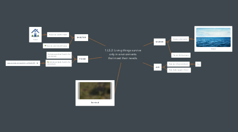 Mind Map: 1.LS.2: Living things survive only in environments that meet their needs.