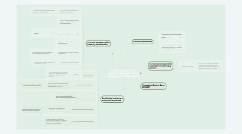 Mind Map: La importancia de los aspectos generales de los Sistemas y Procedimientos