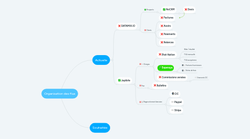 Mind Map: Organisation des flux