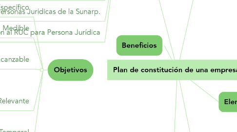 Mind Map: Plan de constitución de una empresa
