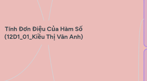 Mind Map: Tính Đơn Điệu Của Hàm Số (12D1_01_Kiều Thị Vân Anh)