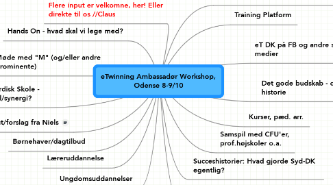 Mind Map: eTwinning Ambassadør Workshop, Odense 8-9/10