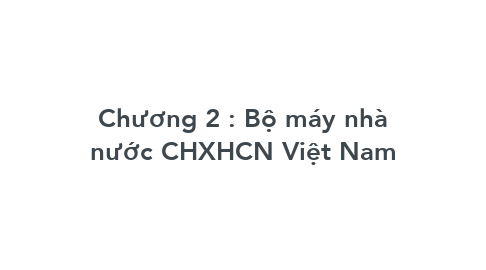 Mind Map: Chương 2 : Bộ máy nhà nước CHXHCN Việt Nam