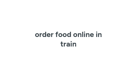 Mind Map: order food online in train