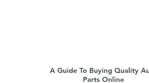 Mind Map: A Guide To Buying Quality Auto Parts Online
