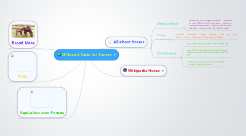 Mind Map: Different Tasks for Horses