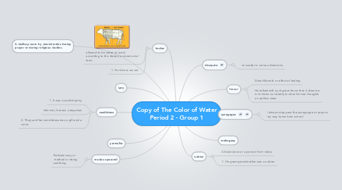 Mind Map: Copy of The Color of Water Period 2 - Group 1