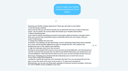 Mind Map: How to Make Your Netflix Viewing Experience Much Better