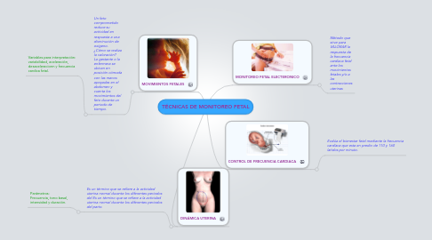 Mind Map: TÉCNICAS DE MONITOREO FETAL