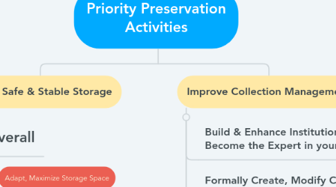 Mind Map: Priority Preservation Activities