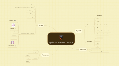 Mind Map: Système cardiovasculaire