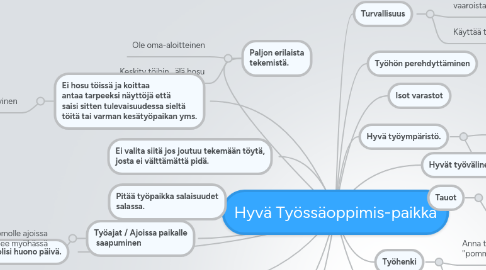 Mind Map: Hyvä Työssäoppimis-paikka