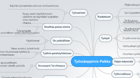 Mind Map: Työssäoppimis-Paikka