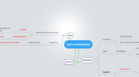 Mind Map: hart en bloedvaten