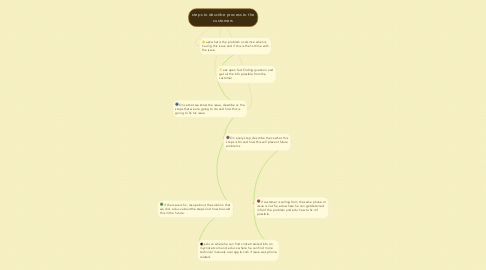 Mind Map: steps to describe process to the customers