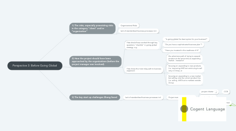 Mind Map: Perspective 3: Before Going Global