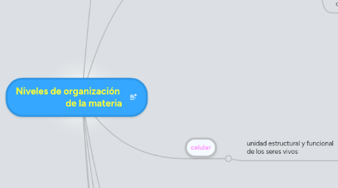 Mind Map: Niveles de organización de la materia