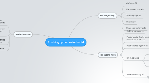 Mind Map: Brushing op half oefenhoofd