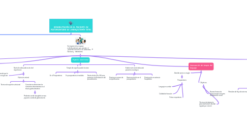 Mind Map: REHABILITACIÓN EN EL PACIENTE EN POSTOPERATORIO DE LARINGECTOMÍA TOTAL