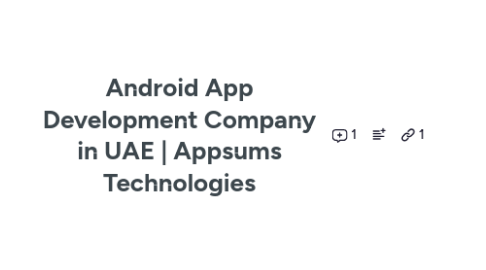 Mind Map: Android App Development Company in UAE | Appsums Technologies