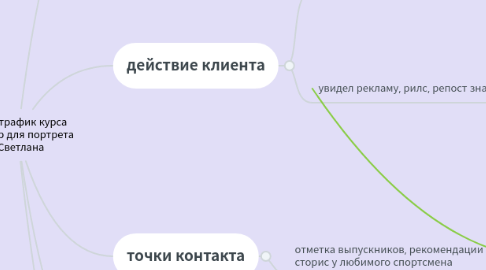 Mind Map: CJM трафик курса Тренер для портрета Светлана