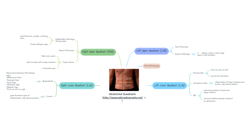 Mind Map: Abdominal Quadrants  (http://www.wikiradiography.net/ )