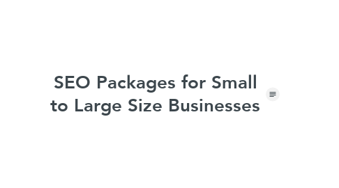 Mind Map: SEO Packages for Small to Large Size Businesses