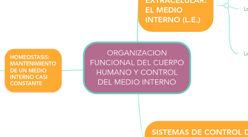 Mind Map: ORGANIZACION FUNCIONAL DEL CUERPO HUMANO Y CONTROL DEL MEDIO INTERNO