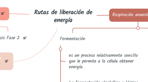 Mind Map: Rutas de liberación de energía