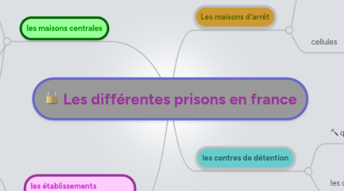 Mind Map: Les différentes prisons en france