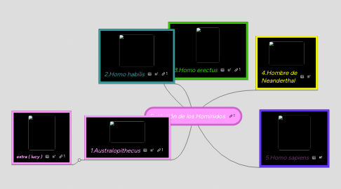 Mind Map: Evolución de los Homínidos