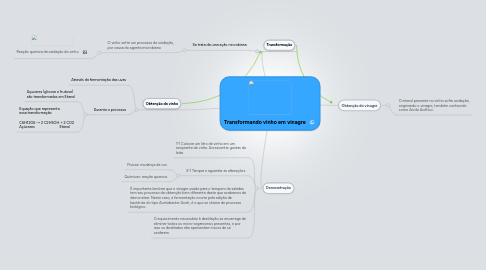 Mind Map: Transformando vinho em vinagre