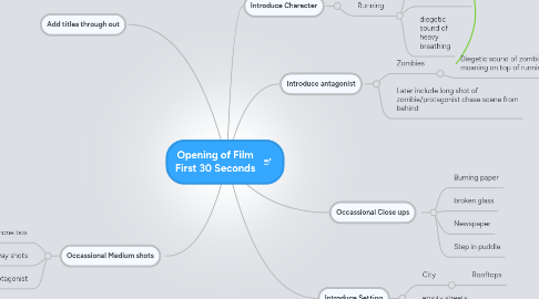 Mind Map: Opening of Film First 30 Seconds