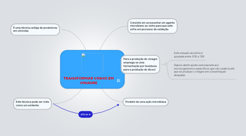 Mind Map: TRANSFORMAR VINHO EM VINAGRE