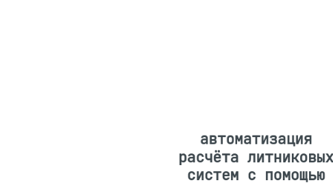 Mind Map: автоматизация расчёта литниковых систем с помощью ИТ-технологий