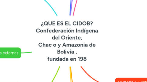 Mind Map: ¿QUE ES EL CIDOB? Confederación Indígena del Oriente, Chac o y Amazonia de Bolivia , fundada en 198