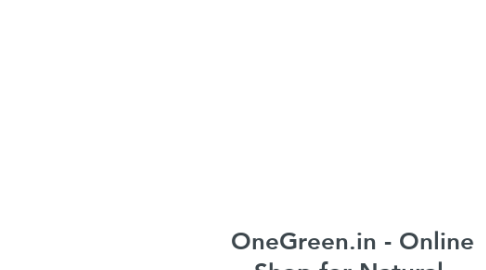 Mind Map: OneGreen.in - Online Shop for Natural, Organic & Safe products