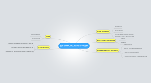 Mind Map: ДОЛЖНОСТНАЯ ИНСТРУКЦИЯ