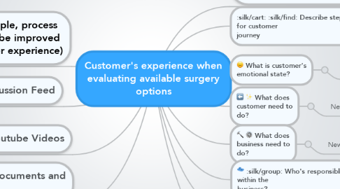 Mind Map: Customer's experience when evaluating available surgery options