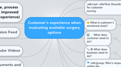 Mind Map: Customer's experience when evaluating available surgery options