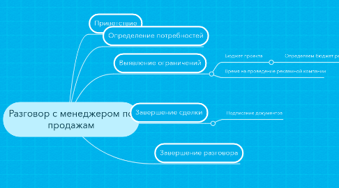 Mind Map: Разговор с менеджером по продажам